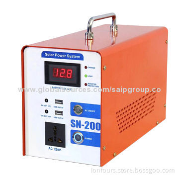 Portable 300W Solar Power System for Home or Travel Charging, 12V DC/220V AC